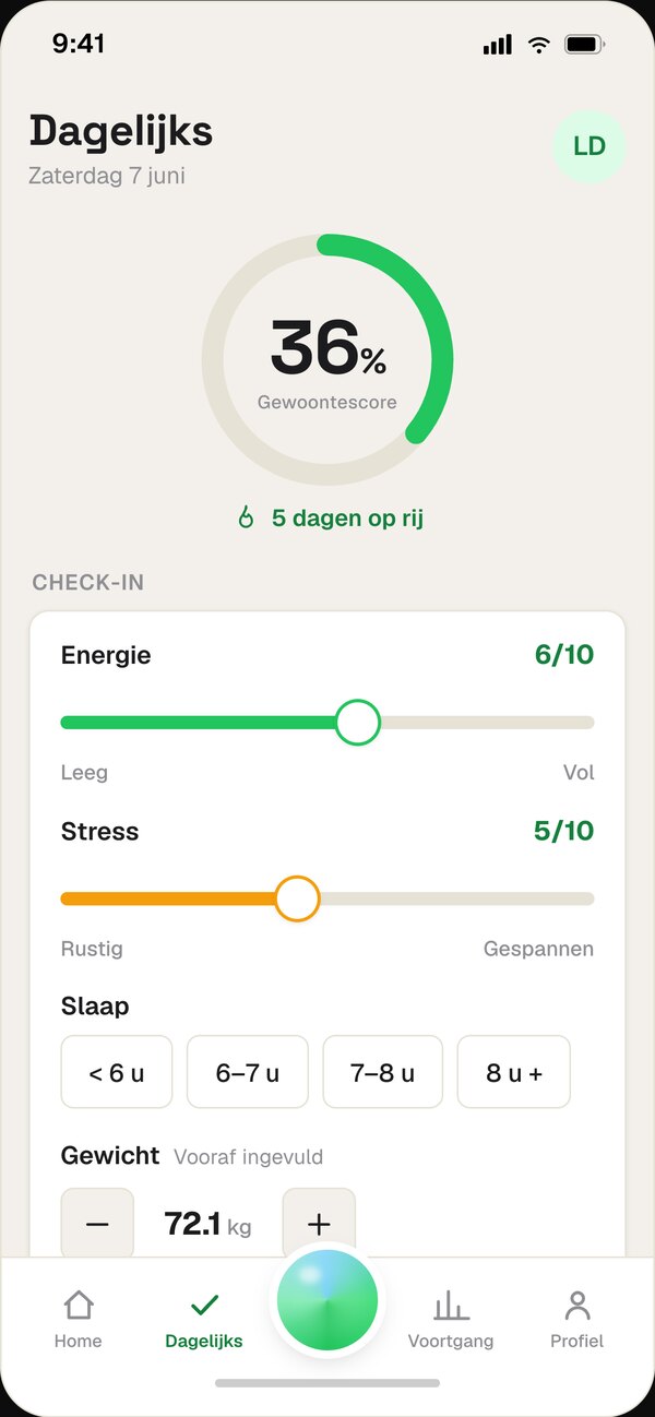 Dagelijkse check-in