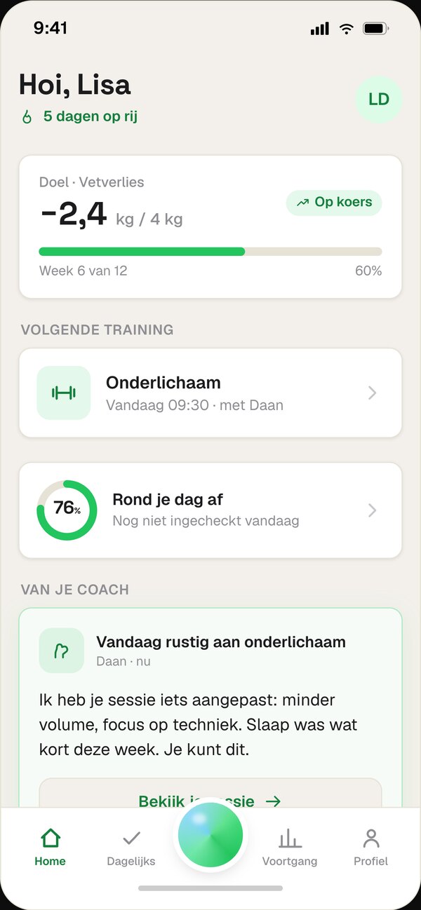 CORA op de telefoon van de sporter
