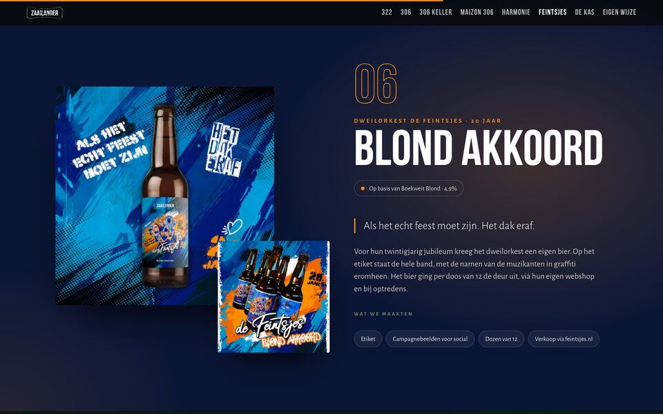 Blond Akkoord, het bier van de Feintsjes, in de Zaailander-showcase