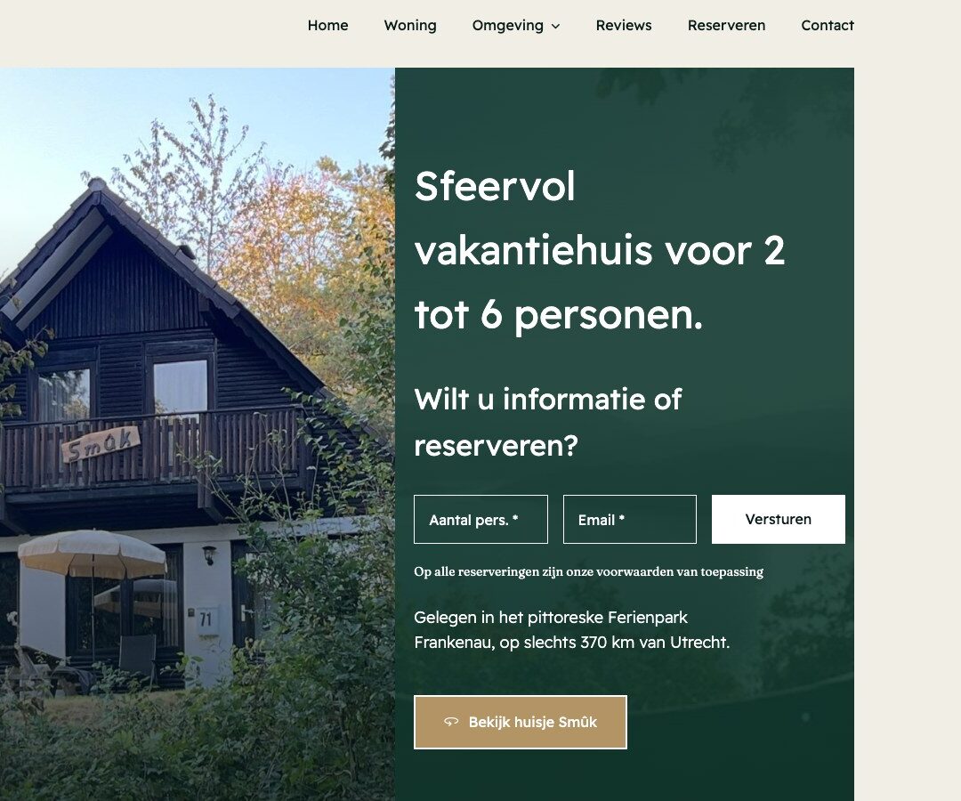De voorpagina met het aanvraagformulier