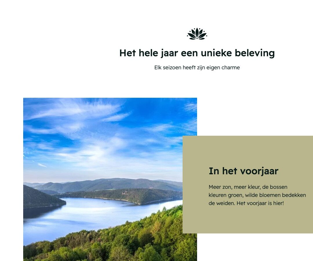 Het seizoenenblok op de site van Huisje Smûk