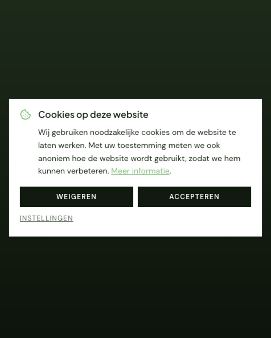De cookiemelding van de site
