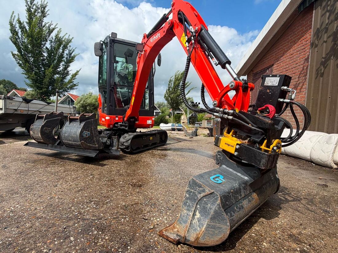Graafmachine op een bouwplaats