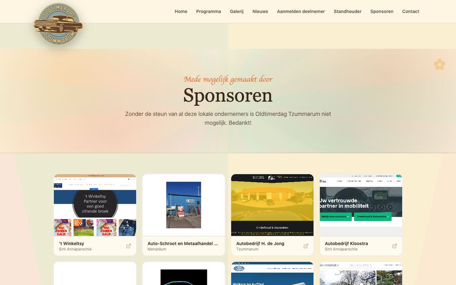 De pagina Sponsoren