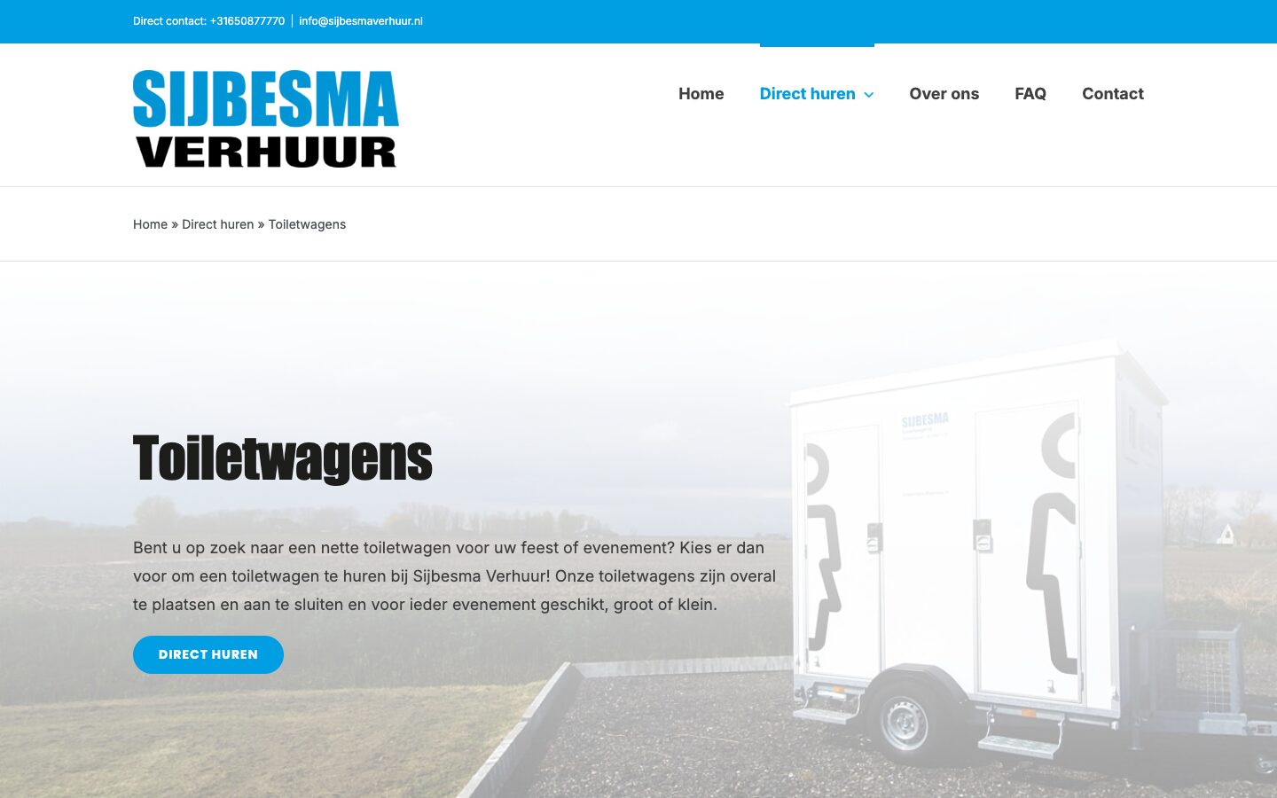De pagina Toiletwagens van Sijbesma Verhuur