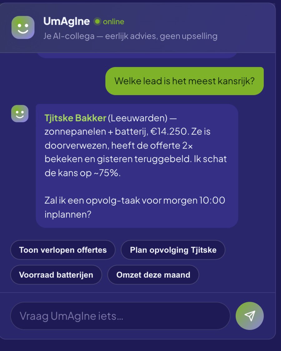 De bot UmAgIne in het portaal