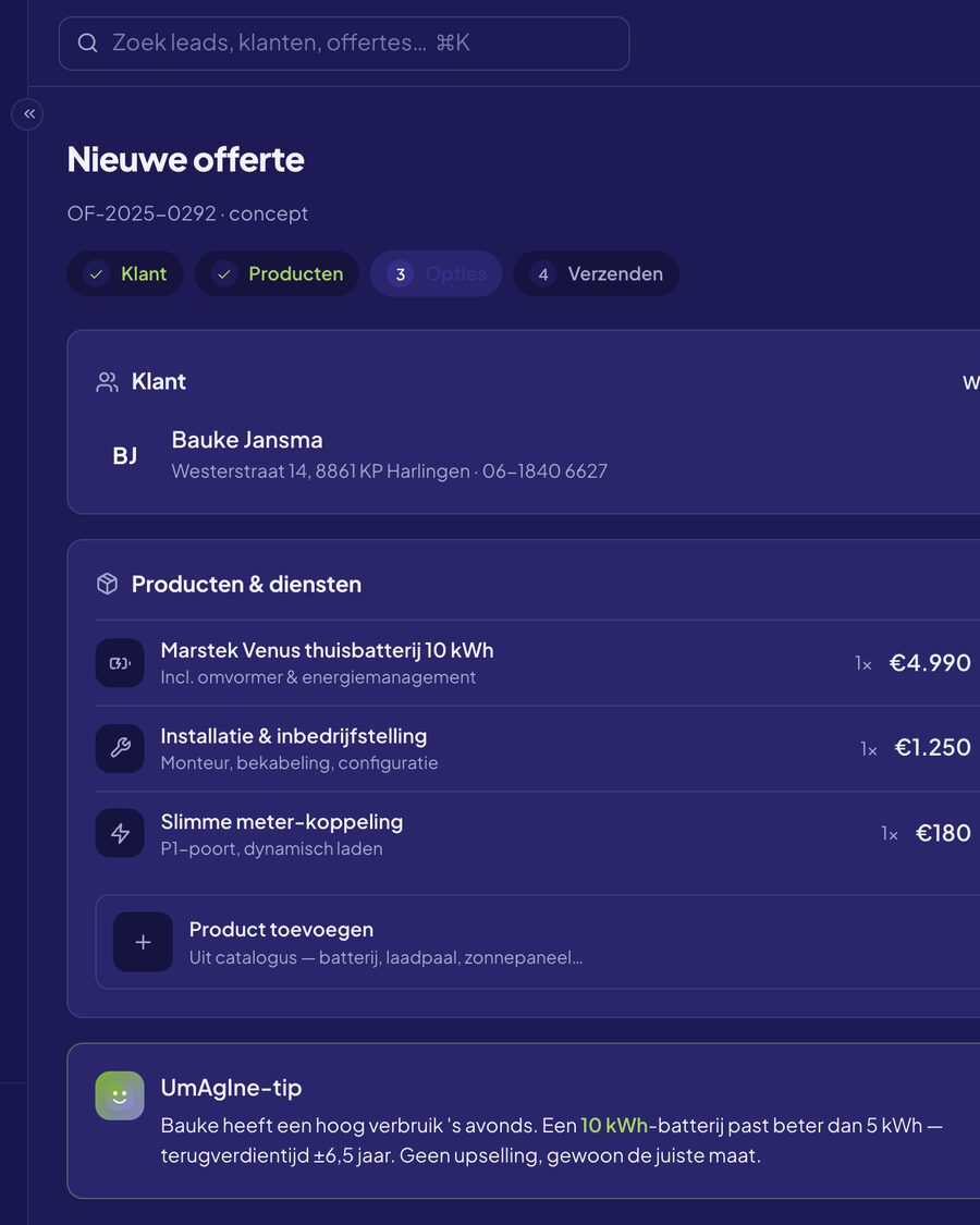Offerte samenstellen